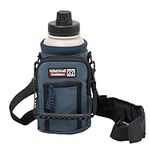 Wild Wolf Outfitters Water Bottle Holder for 32oz Bottles Blue - Carry, Protect and Insulate Your Best Flask with This Military Grade Carrier w/ 2 Pockets & an Adjustable Padded Shoulder Strap.