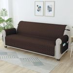 Story@Home Quilted Sofa Cover 3 Seater Fully Covered Plain | Microfiber Sofa Cover 3 Seater 170 x 175 cm Brown, 3 Seater Sofa Cover for Living Room | Create Your own Customized Set