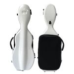 LANDTOM Carbon Fiber 4/4 Full Size and 3/4 Violin Case Violin With Double Shoulder Straps Pressure-Resistant Wear-Resistant Air Transportable Violin Case With Music Score Bag (Bright white)