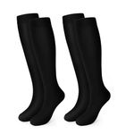 Pnosnesy Compression Socks, (2/4/6/7 Pairs) for Men & Women 15-20 mmHg is Best for Athletics, Running, Flight Travel, Support