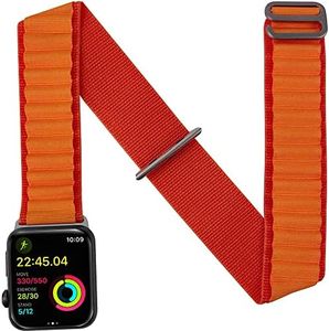 IFCASE Nylon Sport Armband for Apple Watch 45mm 44mm 42mm iWatch Series 8 7 6 5 4 3 2 SE Strap, Women Men Workout Braided Arm or Ankle Band (Orange)