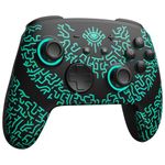 [Luminous Pattern] Switch Pro Controller Wireless Compatible with Switch Manette/OLED/Lite, FUNLAB Firefly Bluetooth Remote Gamepad with 7 LED Colors/NFC/Paddle - black