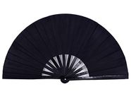 Amajiji Large Folding Fans, Rave Festival Accessories for Men/Women, Chinese Japanese Hand Fan Gift Fan Drag Queen Fan Performance Fan Dance Fan (Black)