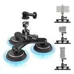 SmallRig 2-in-1 Triple Magnetic Suction Cup Mount for Gopro, Car Camera Mount Outside for Action Cameras, with Anti Deflection Pin Ball Head 4468