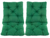 Ambientehome 90358 98 x 50 x 8 cm HANKO Garden Arm Chair Cotton Padded Low Back Cushion - Green (2-Piece)
