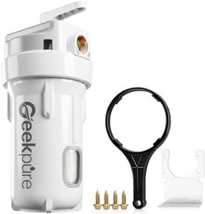 Geekpure 10-Inch Whole House Big Water Filter Housing-Fit for 4.5"x10"Filters -1 Inch NPT Brass Port with Clear Bottom Viewing Window and 4 Working Positions- Filter, Bypass, Backwash, Stop