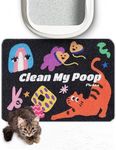 Lukamoo® Cute Cat Litter Mat (24’'x’16’’), Large, for Kitty Litter & Cute Cat Litter Box, Cat Accessories for Indoor Cats (Stretching Back Cat)