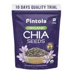 Pintola Organic Chia Seeds for Eating 250 gm,100% Pure, High Protein & Fiber, Gluten Free Chia Seeds 250 gm Organic