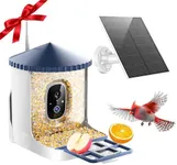 SOLIOM BF02 Bird Feeder with Camera Wireless Outdoor, 2K HD Wild Bird Watching Cam with Full Color Night Vision, AI Identify Bird Species, Live View, Instant Notifications with 3W Solar Panel