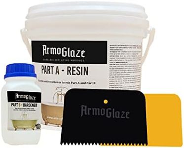 ArmoGlaze Shower Base Refinishing Kit – Made in USA, Odorless Epoxy Coating for Small Shower Base (2x2, 3x3) – Easy Pour-On Application, Durable Mirror Finish – 1.5 kg