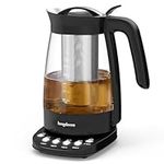 LONGDEEM Electric Tea Kettle Pot, Fast Boil, 1.7L/1500W, Stainless Steel Inner Lid & Filter, Hot Water Boiler & Heater with Auto Shut Off, BPA-Free, Easy to Clean, Black