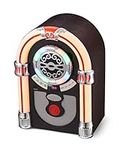 UEME Retro Tabletop Jukebox with FM Radio, Bluetooth, AUX-in Port and Color Changing LED Lights, Nostalgic Jukebox