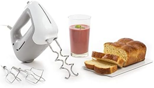 Moulinex PrepMix HM450B Hand Blender and Kneading Machine, 450 W, 5 Speed Levels, 2 Whisks, 2 Dough Hooks, Versatile Stainless Steel Hand Mixer, Dishwasher Safe Accessories