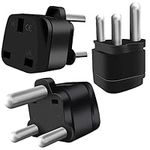 UK to South Africa Power Adapter,JIUGGLAD Travel Converter Adapter for South Africa,3 Pin South Africa Plug Adapter,Travel Adapter For South Africa,Somalia,Bahrain,Sri Lanka,Mauritius(-3PackBlack)