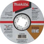 Makita E-00446 X-Lock 4-1/2" x .045" x 7/8" Type 1 General Purpose 60 Grit Thin Cut‑Off Wheel for Metal and Stainless Steel Cutting