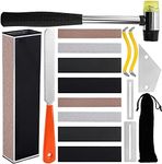 SOUJOY 17 Pieces Guitar Luthier Tool Set, Including Fret Rubber Hammer, Fret Crowning File, Fret Leveling Beam Sanding Leveler Beam, Fret Rocker, Fingerboard Guards, String Spreaders