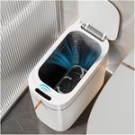 funest Rechargeable Automatic Bathroom Trash Can with Lid- 3.5 Gallon Motion Sensor Touchless Trash Can for Bathroom, Auto-Adsorption Waterproof Garbage Can Waste Basket for Bedroom, Kitchen, Office