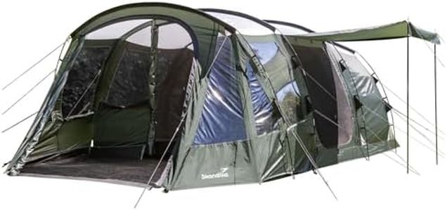 Skandika Tente de Camping Tunnel Canyon Protect | pour 4 ou 5 Personnes, Cabine de Couchage Divisible, 3 entrées, Hauteur 210 cm, Toit Solaire | Tente familiale imperméable (4 Personnes)