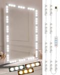 Led Vanity Mirror Lights,Makeup Light Strip with Dimmable for Vanity Dressing & Bathroom Mirror Lighting,Ultra Bright,Hollywood Style,Mirror Not Included