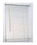 PVC Plain windows shutters for privacy home offices Blinds - Strong Trimmable Easy fit child safe window curtains - White colour - Width 75cm x Drop 213cm