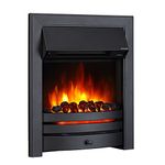 Endeavour Fires Roxby Inset Electric Fire Black Trim and Fret, 220/240Vac 1&2kW, 7 Day Programmable Remote Control Electric Fire (without spacer)