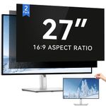 IPROKKO [2 Pack 27 Inch Computer Privacy Screen Filter, Removable Anti Glare Blue Light Scratch Protector Film for 27inch Computer 16:9 Widescreen Monitor, Anti Spy Security Protector Shield