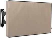 iBirdie Outdoor TV Cover 80 to 85 inch Weatherproof, Cover Size 75"L x 45"H, Waterproof for Outside Flat Screen 80 to 85 inch TV, Light Brown, 600D Thick Fabric Screen Protector with Bottom