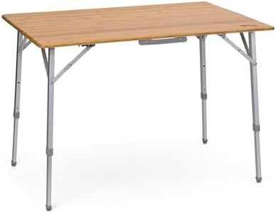 BERGER leicht Klapptisch │ Campingtisch Bambus Klappbar Gartentisch Holz │ höhenverstellbar 100x72 cm Outdoor Garten Balkon Klapptisch Falttisch Campingtisch klappbar aus Holz