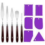 Palette Knife Set 5 Pieces Stainless Steel Palette Knife Set Painting Accessories Art Supplies for Oil Acrylic Painting (Purple)