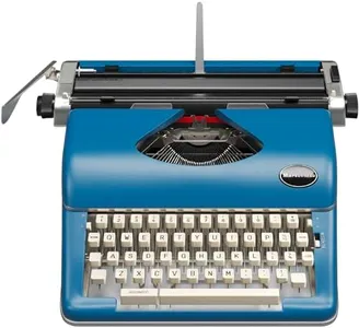 Maplefield Manual Typewriter - Real Vintage Typewriter - Cute Desk Decor for Home and Office - Easy Setup, Great Gift for Writers and Authors - Great for Writers and Authors (Blue)