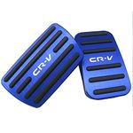 CEBAT 2PCS Aluminum Alloy Pedals Cover No Drilling Anti-Slip Brake and Accelerator Pedal Pads Modified Decorative Metal Pedal Covers for Honda CR-V CRV 2017-2025-Blue