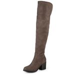 Journee Collection Women's Knee Boots, Taupe, 8 UK