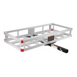 MaxxHaul 70108 49 Inch x 22.5 Inch Hitch Cargo Carrier - Trailer Hitch Mount Aluminum Cargo Carrier With High Side Rails For RV's, Trucks, SUV's, Vans, Cars With 2 Inch Hitch Receiver - 500-lb Load Capacity , Grey