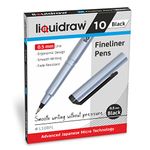 Liquidraw 10 Black Fineliner Pens Set Fine Point Pens 0.5mm Fineliners Black Coloured Pens For Artists, Architects, Technical Drawing, Handwriting, Calligraphy, Sketching, & Illustrations