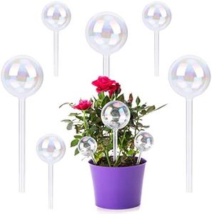 WOOWAIR Lot de 6Pcs Bulbes d’Arrosage Automatique Dispositif D'irrigation, Boule Auto-arrosage en Verre Coloré pour Plante Fleur D'intérieur et D'extérieur (Forme de Goutte d'eau)