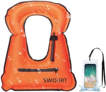 SWOURT Chaleco inflable de snorkel, buceo libre natación seguridad carga hasta 220 Ibs-Con bolsa impermeable