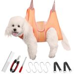 Guzekier Pet Dog Grooming Hammock Harness for Cats & Dogs, Dog Sling for Grooming, Dog Hammock Restraint Bag with Nail Clippers/Trimmer, Nail File, Pet Comb,Ear/Eye Care