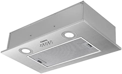 CIARRA CBCS5913A Built-in Cooker Hood Fan Module 52 cm Wide 300 m³/h Exhaust Air Installation Hood Made of Stainless Steel 3 Power Levels Compatible CBCF005 Activated Carbon Filter