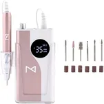 M - Ying Yang Brushless Nail Drill - 35K RPM Wireless Powerhouse, 85w, Aluminum Alloy Shell, Ultra Quiet Operation for Smooth Precision Nail Art (Rose Gold)