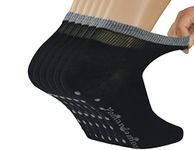 Yomandamor 6 Pairs Seamless Diabetic Socks for Men Bamboo Non Slip Grip Ankle Socks