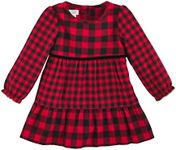 Mud Pie Baby Girls Dress, Mixed Buffalo Check, 4T