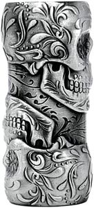 Metal Lighter Case Fits BIC in Flora Skull Design Standard Lighter J6 Sleeve Cover Holder