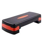 SQUAREFIT - Stepper for Exercise at Home| Adjustable Home Gym Exercise Sports & Fitness Aerobic Stepper with Height Adjustments (Red-Black)