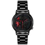 Giosio Car Rim Hub Watch, Waterproof Japanese Quartz Movement Car Enthusiast Watch for Men. (Black)