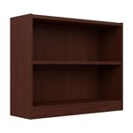 Bush Furniture Universal Small 2 Shelf Bookcase in Vogue Cherry, Low Bookshelf for Home Office or Living Room