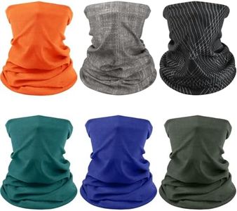 Awumbuk Neck Gaiter for Men Women, 6 Pack Face Mask Breathable Face Cover for Sun Protection - Cooling Bandana Summer UV Protection Neck Scarf - Cycling, Running, Fishing, Outdoor Sports, Hiking, Ski