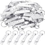 Dandat 100 Pcs Bottle Opener Keychain Bulk Thank You Wedding Favors for Guests Aluminum Wine Beer Opener Engraved Wedding Guest Gifts for Birthday Party Graduation Souvenirs(Silver)