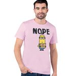 Free Authority Minions Printed Regular Fit Peach Cotton Men's T-Shirt