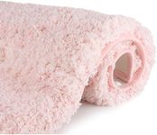 Sheepping Bathroom Rugs Microfiber Plush Bath Mat Machine Washable, Non Slip Rubber and Absorbency Bath Rugs for Bathroom Floor, Door and Sink, Rectangular Floor Mat,Light Pink,32"x 20"