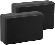 EXERZ Yoga Blocks 5 pack EVA Foam Exercise Workout Fitness Bricks, Pilates Stretch Handstand Non-Slip Gym Blocks, Gymnastics (Black)